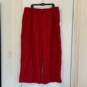 Dressed in lala Red Sparkle Wide-Leg Pants